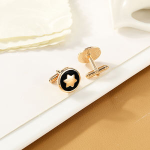 Fabricant professionnel de luxe Golden <span class=keywords><strong>Star</strong></span> fournisseur boutons de manchette pour hommes cadeau de fiançailles - Product Image 2