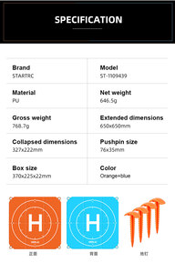 Startrc bay không người lái hạ cánh <span class=keywords><strong>Pad</strong></span> 25 inch không thấm nước di động có thể gập lại 65cm cho <span class=keywords><strong>DJI</strong></span> mini 3 <span class=keywords><strong>Mavic</strong></span> 3 không khí 2S 2 phụ kiện tùy biến - Product Image 6