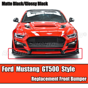 Labio Delantero de Repuesto para Ford Mustang GT500 2015-2021, Estilo GT500, Compatible con Parachoques Delantero Modificado W GT500 AMMP, Negro Mate Brillante - Product Image 1
