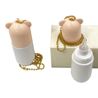 Flacon compte-gouttes mignon en forme d'ours de 30 ml avec chaîne, flacon vide en plastique pour emballages cosmétiques