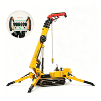 Grue araignée 5 tonnes pour travaux en hauteur sur verre, avec stabilisateurs extensibles et microcontrôle pour l'installation de vitrages