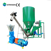 Machine à granulés d'aliments automatique Strosen Farm, capacité 1 tonne/h, moteur diesel, pour la fabrication et le mélange d'aliments pour volailles, blé, son, maïs, riz