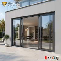 Portes coulissantes de patio en aluminium robustes, résistantes aux ouragans et aux intempéries, conformes aux normes NFRC, noires, pour maison résidentielle extérieure