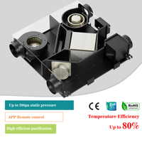 Système de ventilation silencieux ERV 200Pa haute pression, purificateur d'air frais pour toute la maison, filtration HEPA, alimentation au sol, conduit de plafond
