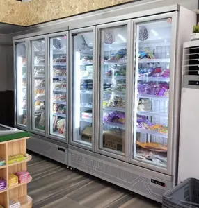 Çin OEM fabrika ticari içecek dik ekran buzdolabı süpermarket içecekler ekran soğutucu buzdolabı