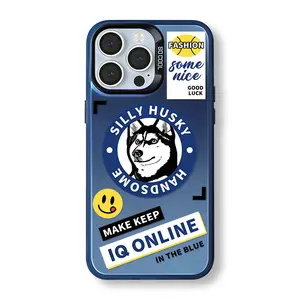 Coque de téléphone portable personnalisée de luxe tendance dessin animé idiot Husky peinture UV impression par sublimation pour iPhone 11 12 13 14 15 Pro Max