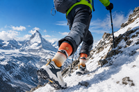 Chaussettes de ski en laine mérinos sur mesure, longues, anti-froid, très élastiques, pour l'alpinisme en extérieur, avec logo intégré