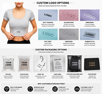 Haut court de sport pour femme avec logo personnalisé, T-shirt de yoga à manches courtes, respirant, athlétique, pour l'été, coupe ajustée