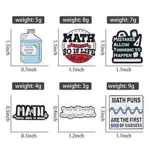 Broches en émail mathématiques créatives Fonction <span class=keywords><strong>Life</strong></span> Girls <span class=keywords><strong>Love</strong></span> Math Formula Metal Badges Punk Costumes Épinglettes Bijoux Accessoires - Product Image 6