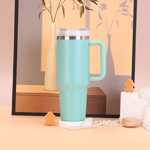 Insulated <b>Travel</b> Car H2.0 <b>Handle</b> Tumbler 40oz <b>Mug</b> Lid Straw Anti-Slip OEM ODM Custom Design - Product Image 4