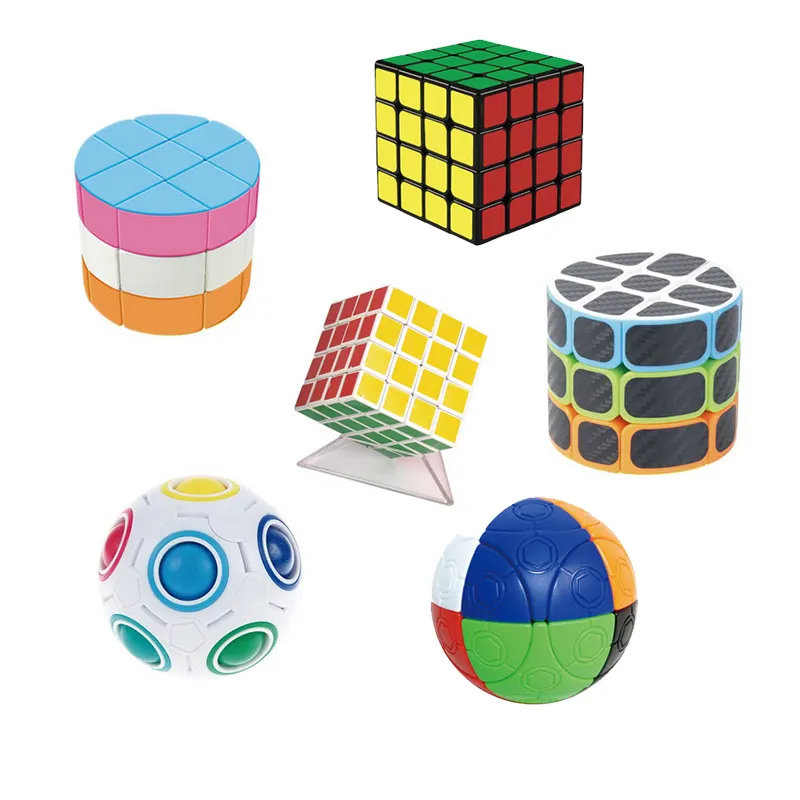 EPT Promotion Dollartoys 3-Layer Cylinder 3X3 Colorful Puzzle Cube Magic 3D Fiber Speed Cubo Kids Spanish Sphere Ball Toy