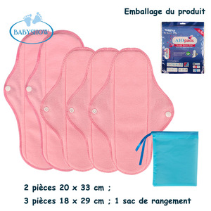 Lot de 6 <span class=keywords><strong>Serviettes</strong></span> Hygiéniques Réutilisables et Lavables pour Maternité – Confortables, Respirantes, Anti-<span class=keywords><strong>Fuites</strong></span>, Super Absorbantes, Ailées, Variées - Product Image 2