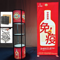 JiongChang Présentoir en acrylique personnalisé, tour spirale pop-up rétractable et rotative pour salons professionnels