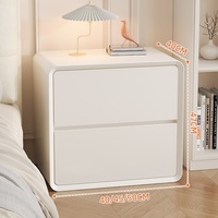 Table de Chevet Minimaliste Moderne en Bois Massif avec Rangement pour Appartement, Chambre à Coucher, Meuble de Maison – Nouveauté 2025, Petit Luxe