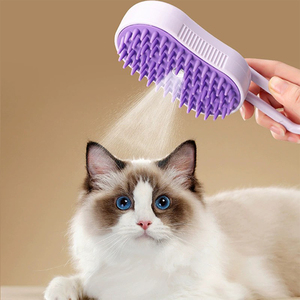 Peigne d'épilation en silicone rechargeable 3-en-1 pour animaux de compagnie Brosse à vapeur pour animaux de compagnie Fonction de massage efficace Toilettage pour chiens et chats pour salle de bain - Product Image 2