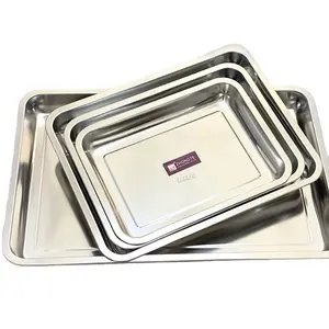 ZHONGTE Wholesale Stainless Steel Food Metal Serving Trays With High Quality