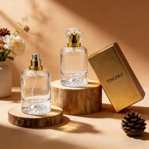 Envase de Perfume de Vidrio Cuadrado de Lujo de 30ml 50ml con Logotipo Personalizado de Fábrica, Envase Cosmético Vacío con Tapa Esférica - Product Image 6