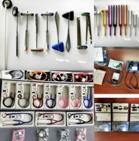 Kit d'examen médical 12 pièces avec stéthoscope à double tête, thermomètre numérique, marteau réflexe, lampe de poche, mètre ruban et étui zippé