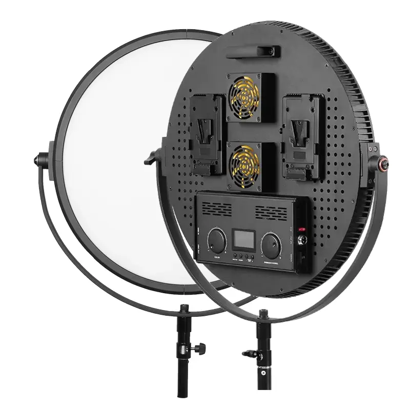 Tolifo Lampu Video Panel Bundar LED 200W Keluaran Baru dengan Tampilan Digital DMX & Remote Control dan Catu Daya Ganda