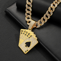 Fabricant de bijoux, pendentif poker serti de diamants, argent, or, diamants, collier hip hop pour hommes, breloques