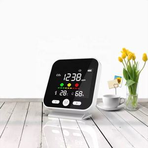 Masaüstü NDIR CO2 dedektörü 1600mAh CO2 monitör hava kalitesi monitörü CO2 ölçer karbon dioksit metre ayarlanabilir <span class=keywords><strong>alarm</strong></span>ı gaz analizörü - Product Image 1
