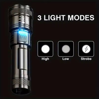 Lampe torche tactique à LED blanche rechargeable par USB, haute puissance, portable, 1200 lumens, pour l'extérieur