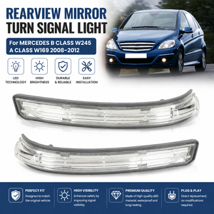 Luce LED per Specchietto Retrovisore con Indicatore di Direzione per <span class=keywords><strong>Mercedes</strong></span> Classe <span class=keywords><strong>B</strong></span> W245 Classe A W169 2008 2009-2012, Accessori Auto - Product Image 1