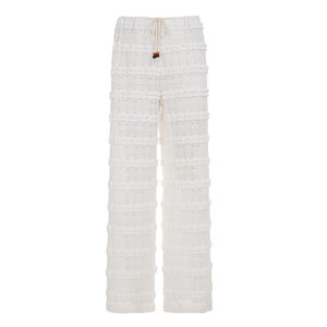 Pantalones de Playa para Mujer, Nuevo Modelo 2026, con Parches de Encaje, Color Sólido, Casuales, Transpirables, Ecológicos, Corte Bootcut, con Cordón Ajustable - Product Image 6