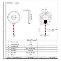 Haut-parleur intelligent 23MM à diaphragme Mylar, coque en fer, 8 ohms 2.0W, technologie magnétique dynamique au néodyme, étanche IP67, pour la construction de systèmes vocaux IA