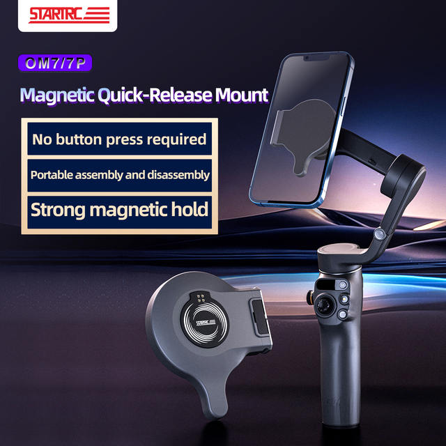 STARTRC Magnetic Mount Sticker for Osmo Mobile 7/8 Compatible Quick Release Adapter Plate, Metal Plate for Phone Back
