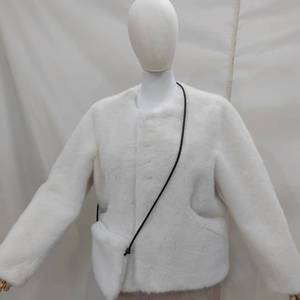 Cappotti in pelliccia sintetica Casual invernale da <span class=keywords><strong>donna</strong></span> con motivo regolare in pelliccia di coniglio Oversize a inchiostro <span class=keywords><strong>giallo</strong></span> per le taglie S Plus-<span class=keywords><strong>cappotto</strong></span> di lana Casual Slim Fit - Product Image 5