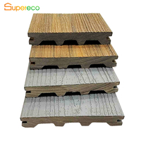 Plancher composite antidérapant WPC de type M, haute qualité, imperméable, en fibre de bois pour terrasse extérieure, grain de bois moderne