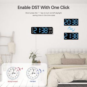 Reloj de Pared Digital LED Moderno para Decoración del Hogar, Multifuncional, con Brillo Ajustable, Temporizador y Visualización del Clima - Product Image 4