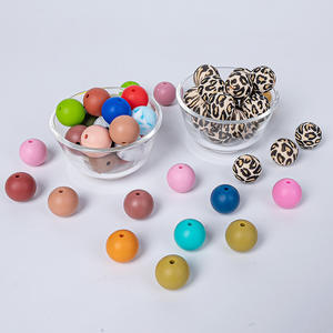 Venta al por mayor de cuentas de silicona Color de grado alimenticio, cuentas redondas sueltas hechas a mano Diy, pulsera de cuentas, cadena de chupete en Stock - Product Image 5