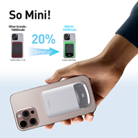 Chargeur sans fil magnétique rapide PowerHybird Mini 2-en-1 PD 40W 10000mAh, batterie externe portable avec câble Type-C dissimulé