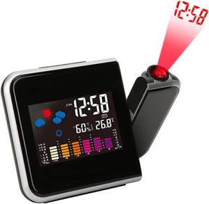 Réveil de Projection pour chambres Horloge numérique LCD avec <span class=keywords><strong>projecteur</strong></span> sur le mur de plafond Snooze Température de luminosité - Product Image 1