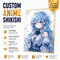 Papan Shikishi Anime Custom SZ Grosir, Papan Seni Berbingkai Emas, Holografik, Koleksi, Pajangan Meja