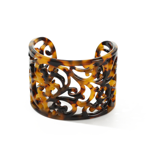 Pulseras de Moda, Resina de Acetato, Acrílico, Patrón Tallado, Estilo Vintage, Brazaletes, Certificado por Terceros, Aniversario - Product Image 2