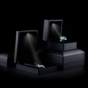 FANXI H001 Custom logo Black <b>Led</b> Jewelry <b>Box</b> Ring Earrings Pendant Necklace <b>Box</b> Jewelry Packaging - Product Image 4