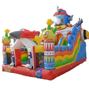 Istana lompat tiup PVC untuk anak, rumah Bouncer Castle dengan perosotan luar ruangan, Jumper tiup Kombo tiup untuk anak-anak