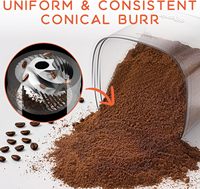 Moulin à café expresso sur mesure en acier inoxydable avec meules coniques, réglage à 30 niveaux, norme européenne