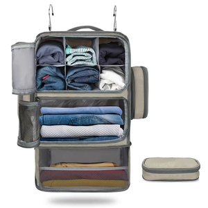 Étagères suspendues portables de voyage, organisateur de placard, rangement pour bagages avec compartiment invisible multifonctionnel et pliable - Product Image 4