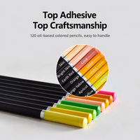 Ensemble de 120 crayons de couleur à base d'huile, étui en fer multicouche pour le dessin artistique des étudiants et cadeau de Noël, fournitures en gros