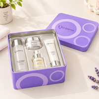 Boîte en fer blanc imprimée lavande, conteneur cadeau personnalisé en fer blanc, emballage métallique pour produits cosmétiques et de soin de la peau