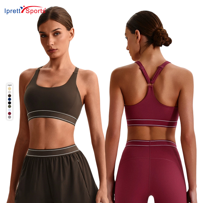 Women's High Support Yoga Gym Sports Bra Tops with Removable Padded Vest Sports Underwear Pilates Running Outdoor Fitness Bra