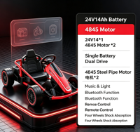 Kart électrique pour enfants 24V14Ah avec deux moteurs 4845, voiture à pédales avec télécommande, lumières Bluetooth