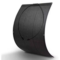 Panneau solaire flexible ETFE noir intégral OEM 100W 200W pour camping-car, balcon, haute efficacité 23%-24% 18V, garantie 5 ans