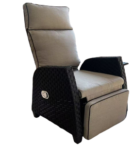 Sedia Reclinabile <span class=keywords><strong>da</strong></span> Esterno in Rattan <span class=keywords><strong>con</strong></span> <span class=keywords><strong>Schienale</strong></span> Regolabile, Sedia Lounge <span class=keywords><strong>da</strong></span> <span class=keywords><strong>Giardino</strong></span> in Vimini PE <span class=keywords><strong>con</strong></span> Cuscino <span class=keywords><strong>per</strong></span> Balcone e Patio - Product Image 1