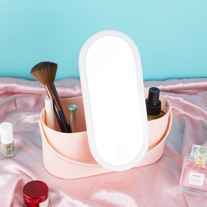 Trousse de Maquillage de Voyage en Plastique avec Miroir Rotatif, Résistante à l'Eau, Boîte de Rangement Cosmétique Portable, Organisateur, Étui Personnalisable avec Logo - Product Image 1