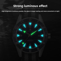 Montre mécanique automatique pour homme en acier inoxydable avec mouvement NH35 personnalisé, aiguilles lumineuses, fermoir papillon, résistance à l'eau 100m